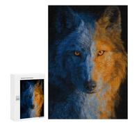 300 PCS Jigsaws Adults Puzzles Two-faced Wolf Art Print Puzzles for Teenagers Family Activities Educational Challenge for Educational Game Challenge Toy 300 PCS