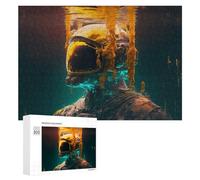 300 PCS Jigsaws Adults Puzzles Underwater Astronaut Artwork Jigsaws for Adults Relaxing Games Difficult Challenge Difficult And Challenge 300 PCS