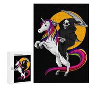 300 PCS Jigsaws Adults Puzzles Unicorn Riding Grim Reaper Jigsaw for Adults Hands-on Game Precision Cutting Parent-child Interaction 300 PCS