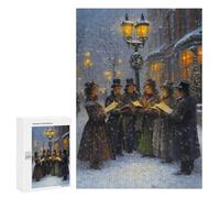 300 PCS Jigsaws Adults Puzzles Victorian Christmas Carolers Jigsaw for Adults Hands-on Game Precision Cutting Parent-child Interaction 300 PCS