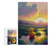 300 PCS Jigsaws Adults Puzzles Yellow Rubber Duck Nature Adult Puzzles Relaxing Games Precision Cutting Unique Gifts for Birthday And Christmas 300 PCS