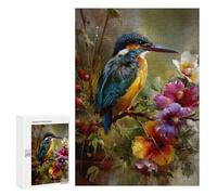 300 PCS Jigsaws Colorful Kingfisher Painting Jigsaws for Adults Puzzle Hand Speed Race Help The Brain Exercise Beautiful Design Game 300 PCS