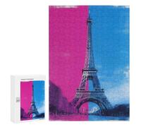 300 PCS Jigsaws Eiffel Tower Paris France Jigsaws for Adults Puzzle Hand Speed Race Help The Brain Exercise Beautiful Design Game 300 PCS