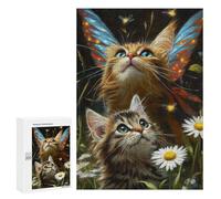 300 PCS Jigsaws Enchanted Fairy Kittens Jigsaws for Adults Puzzle Hand Speed Race Help The Brain Exercise Beautiful Design Game 300 PCS