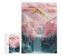 300 PCS Jigsaws Fantasy Pink Mountain Landscape -1 Jigsaws for Adults Puzzle Hand Speed Race Help The Brain Exercise Beautiful Design Game 300 PCS