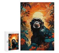 300 PCS Jigsaws for Adults Amazon Jungle Ape Sunset Adult Jigsaw Puzzles Stress Reliever Difficult And Challenge Family Fun & Game Night 300 PCS