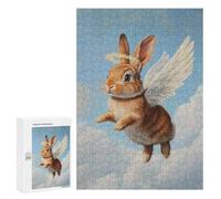 300 PCS Jigsaws for Adults Angel Bunny in Flight-1 Adult Jigsaw Puzzles Stress Reliever Difficult And Challenge Family Fun & Game Night 300 PCS