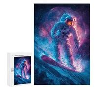 300 PCS Jigsaws for Adults Astronaut Snowboarding in Space-1 Adult Jigsaw Puzzles Stress Reliever Difficult And Challenge Family Fun & Game Night 300 PCS