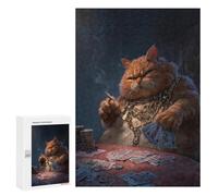 300 PCS Jigsaws for Adults Chill Cat Casino King Adult Jigsaw Puzzles Stress Reliever Difficult And Challenge Family Fun & Game Night 300 PCS