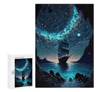 300 PCS Jigsaws for Adults Fantasy Night Sailing Adventure Adult Jigsaw Puzzles Stress Reliever Difficult And Challenge Family Fun & Game Night 300 PCS
