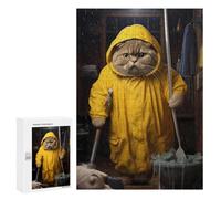 300 PCS Jigsaws for Adults Fat Cat Toilet Bathroom Puzzles for Adults Toy Wall Decor Improve Memory Gifts for Friends And Family 300 PCS