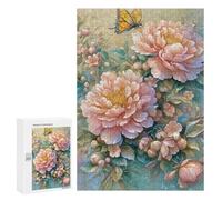 300 PCS Jigsaws for Adults Floral Harmony with Butterfly Jigsaw for Teenagers Improve Memory Every Piece Is Unique - Toys Educational Games 300 PCS