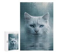 300 PCS Jigsaws for Adults Foggy Forest Cat Reflection Jigsaw for Teenagers Improve Memory Every Piece Is Unique - Toys Educational Games 300 PCS