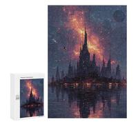 300 PCS Jigsaws for Adults Galactic City Reflections Adult Jigsaw Puzzles Stress Reliever Difficult And Challenge Family Fun & Game Night 300 PCS