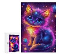 300 PCS Jigsaws for Adults Galactic Kitten Fantasy Art Jigsaw for Teenagers Improve Memory Every Piece Is Unique - Toys Educational Games 300 PCS