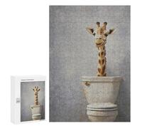 300 PCS Jigsaws for Adults Giraffe on Toilet Humor Adult Jigsaw Puzzles Stress Reliever Difficult And Challenge Family Fun & Game Night 300 PCS