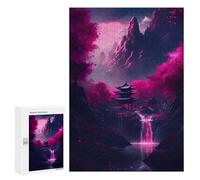 300 PCS Jigsaws for Adults Japanese Neon Cherry Bloss Puzzles for Adults Toy Wall Decor Improve Memory Gifts for Friends And Family 300 PCS