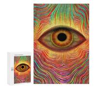 300 PCS Jigsaws for Adults Psychedelic Eye Art Print-4 Puzzle For Teenagers Precision Cutting Parent-child Interaction Stress Reduction Gifts 300 PCS