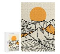 300 PCS Jigsaws for Adults Puzzle Abstract Mountain Sunset Art Adult Jigsaw Relax Games Difficult Challenge Challenging To Complete 300 PCS