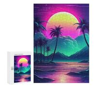300 PCS Jigsaws for Adults Puzzle Abstract Synthwave Cosmos Puzzles for Adults Hands-on Game Hand Speed Race Great Gift for Gaming 300 PCS