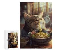 300 PCS Jigsaws for Adults Puzzle Adorable Cat Ramen Noodles Jigsaw Puzzle Hands-on Game But Fun And Humorous Birthday Present, Gifts, 300 PCS