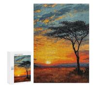 300 PCS Jigsaws for Adults Puzzle African Sunset Serenity Jigsaw for Adults Fun Games Presents for Women Challenging To Complete 300 PCS