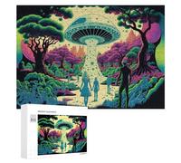 `300 PCS Jigsaws for Adults Puzzle Alien Encounter in A Fantasy Forest -2 Adult Jigsaw Puzzle Toy Wall Decor Wall Art Challenging To Complete 300 PCS