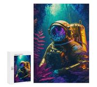 300 PCS Jigsaws for Adults Puzzle Astronaut in An Underwater Forest Jigsaw Puzzle Hands-on Game But Fun And Humorous Birthday Present, Gifts, 300 PCS
