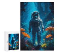 300 PCS Jigsaws for Adults Puzzle Astronaut Lost in Forest Jigsaw for Adults Fun Games Presents for Women Challenging To Complete 300 PCS
