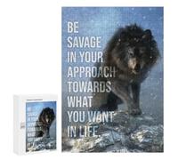 300 PCS Jigsaws for Adults Puzzle Be Savage Wolf Motivation Puzzles for Teenagerss Birthday Present Help The Brain Exercise Challenging Game Gifts 300 PCS