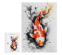 300 PCS Jigsaws for Adults Puzzle Blazing Koi Puzzles for Adults Family Games Staycation Kill Time Challenging To Complete 300 PCS