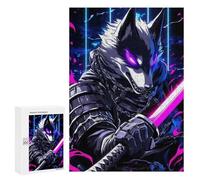 300 PCS Jigsaws for Adults Puzzle Border Collie Dog Samurai Digital Art Puzzles for Teenagerss Birthday Present Help The Brain Exercise Challenging Game Gifts 300 PCS