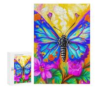 300 PCS Jigsaws for Adults Puzzle Butterfly on A Yellow Puzzles for Teenagerss Birthday Present Help The Brain Exercise Challenging Game Gifts 300 PCS