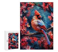 300 PCS Jigsaws for Adults Puzzle Cardinal Bird Jigsaw for Adults Fun Games Presents for Women Challenging To Complete 300 PCS