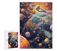 300 PCS Jigsaws for Adults Puzzle Colorful Cosmic Planets Jigsaw Puzzles for Adults For Family Fun for Birthday, Chrismas Unique Challenge Game 300 PCS