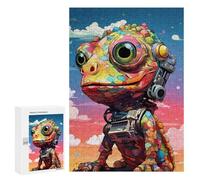 300 PCS Jigsaws for Adults Puzzle Colorful Robot Lizard Artwork Jigsaw Puzzles for Adults For Family Fun for Birthday, Chrismas Unique Challenge Game 300 PCS