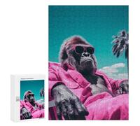 300 PCS Jigsaws for Adults Puzzle Cool Gorilla Sunglasses Puzzles for Adults Toy Wall Decor Enhance Memory Gifts for Friends And Family 300 PCS