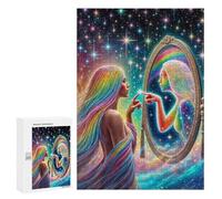 300 PCS Jigsaws for Adults Puzzle Cosmic Mirror Puzzles for Teenagerss Birthday Present Help The Brain Exercise Challenging Game Gifts 300 PCS