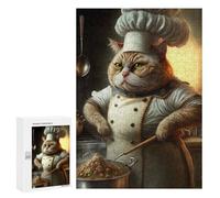 300 PCS Jigsaws for Adults Puzzle Culinary Cat Chef -2 Jigsaw Puzzle Hands-on Game But Fun And Humorous Birthday Present, Gifts, 300 PCS