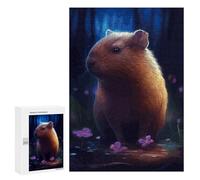 300 PCS Jigsaws for Adults Puzzle Cute Capybara in Moonlight Jigsaw Puzzle Hands-on Game But Fun And Humorous Birthday Present, Gifts, 300 PCS