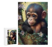300 PCS Jigsaws for Adults Puzzle Cute Little Chimp Puzzles for Adults Family Games Staycation Kill Time Challenging To Complete 300 PCS