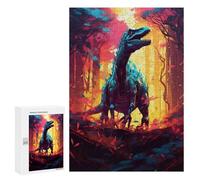 300 PCS Jigsaws for Adults Puzzle Dinosaur in Fiery Forest Puzzle for Adults Family Game Difficult Challenge Gifts for Friends And Family 300 PCS