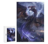 300 PCS Jigsaws for Adults Puzzle Dragon Battle Epic Fantasy Artwork Jigsaw Puzzles for Adults For Family Fun for Birthday, Chrismas Unique Challenge Game 300 PCS