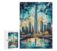 300 PCS Jigsaws for Adults Puzzle Dubai Skyline Art Puzzles for Adults Toy Wall Decor Enhance Memory Gifts for Friends And Family 300 PCS