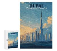 300 PCS Jigsaws for Adults Puzzle Dubai, United Arab Emirates Skyline Art Puzzles for Adults Toy Wall Decor Enhance Memory Gifts for Friends And Family 300 PCS
