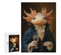 300 PCS Jigsaws for Adults Puzzle Elegant Axolotl Gentleman Portrait Jigsaw for Adults Fun Games Presents for Women Challenging To Complete 300 PCS