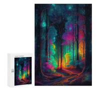 300 PCS Jigsaws for Adults Puzzle Enchanted Forest Glow -6 Jigsaw Puzzle Hands-on Game But Fun And Humorous Birthday Present, Gifts, 300 PCS