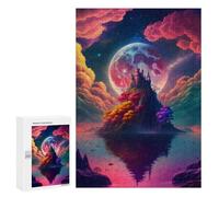 300 PCS Jigsaws for Adults Puzzle Enchanted Isle with Castle -1 Adult Jigsaw Relax Games Difficult Challenge Challenging To Complete 300 PCS