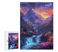 300 PCS Jigsaws for Adults Puzzle Enchanted Mountain Valley Sunset Jigsaw Puzzles for Adults For Family Fun for Birthday, Chrismas Unique Challenge Game 300 PCS