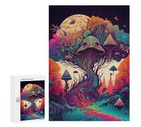 300 PCS Jigsaws for Adults Puzzle Fantasy Mushroom Forest -1 Adult Jigsaw Relax Games Difficult Challenge Challenging To Complete 300 PCS